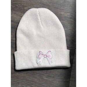 Toddler Girl 2T Light Pink Knit Winter Hat Beanie Soft Cozy EUC
